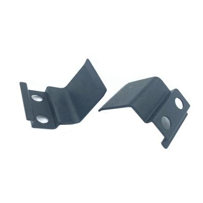 China Steel Bending Bracket Custom Metal Stamping Black Powder Coated Steel Bending Bracket for sale