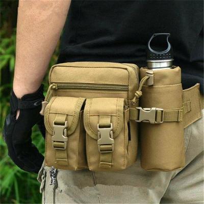 China Water Proof Tactical Waist Pack Water Bottle Phone Pouch Phone Pouch Outdoor Sports Nylon Rise Military Hunting Climbing Camping Bag for sale