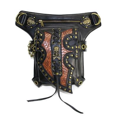 China Retro Rock Gothic Goth Motorcycle Lady Bag Steampunk Anti-theft Shoulder Waist Bag Drop Leg Anti-theft Bag For Women for sale