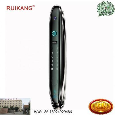 China Aluminum Alloy OEM\RUIKANG Digital Password Door Lock Fingerprint Cat Eye Face Recognition Smart Lock With Tuya APP for sale