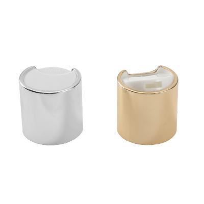 China Not New 28/410 Aluminum Disc Top Cap Puddle Gold Bottle Plastic Disc Cover for sale