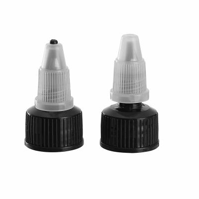 China Non Reverse 28mm Long Spout 18mm 20mm 24mm Plastic Dropper Cap DIN Twist Top Cap for sale