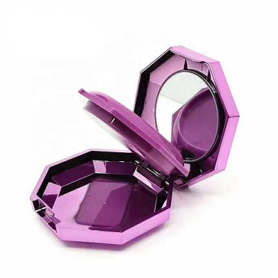 China Recycled Materials Around Size Competitive Price Purple Glowing Empty Face Powder Compact Case for sale