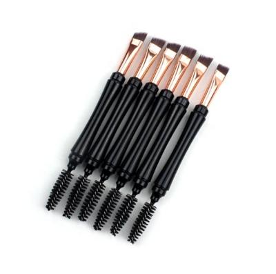 China makeup brush; Eyebrow Brush Private Label Eyebrow Head Black Double Sided Makeup Brushes Dual Waterproof for sale