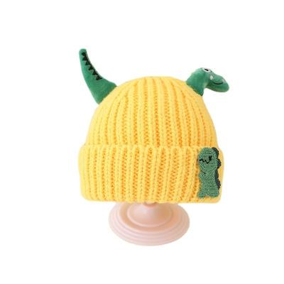 China JOINT Winter Kids Beanies Cartoon Dinosaur Woolen Warm Cute Hats for sale