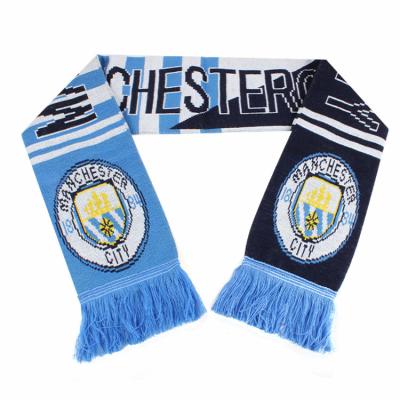 China High Quality Acrylic Jacquard Scarf Winter OEM Acrylic Fan Knitted Soccer Football Scarf for sale