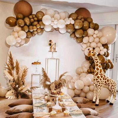 China Gift Toy 124pcs Macaron Cream Peach Pastel Skin Balloons Garland Arch Kit Retro Coffee Balloon Wedding Birthday Baby Shower Party Decor for sale