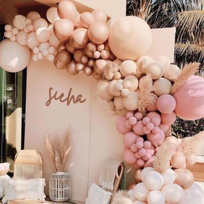 China Brithday Decor /WeedingParty/Gifts 158pcs Blush Pink Apricot Balloon Baby Shower Decor Garland Kit Wedding Decoration Doubled Bare Balloon Arch Sage for sale