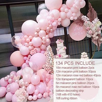 China Pastel 4D Latex Balloon Party Decorations Toy Barbie Pink Balloon Arch Garland Promotional Macaron Kit Silver Laser Balloon Kids Hot Seller for sale