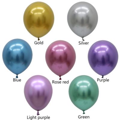 China Party Suppies 10 Inch 50 Pcs Metal Shiny Thick Latex Chrome Colors Metallic Balloons For Baby Shower Wedding Party Decoration for sale