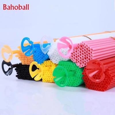 China Promotional Toy 20Set 40cm Latex Balloon Stick PVC Rods Colorful Balloons Holder Sticks With Cup DIY Wedding Birthday Decor Party Props for sale