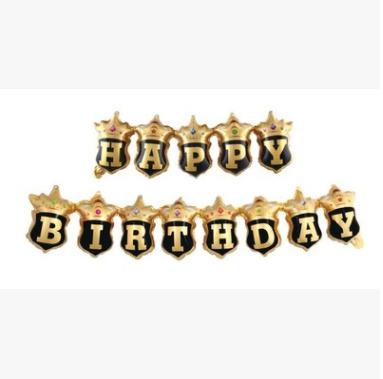 China Gift Toy L United Mini Crown Spanish Happy Birthday Balloon Banner Foil Balloons for sale