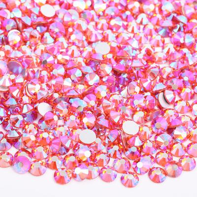 China Flatback ss6 ss10 ss16 ss20 ss30 Crystal Stones Strass Rhinestone Diamond Glass Flatback Rhinestone Round Nail For Crafts for sale