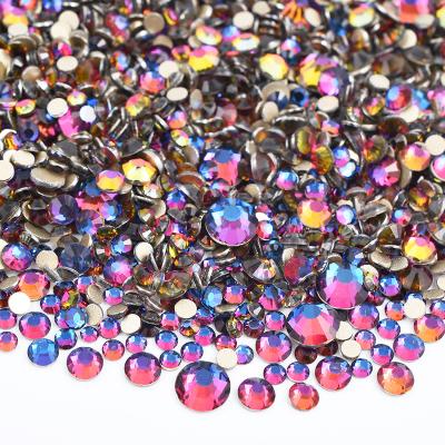 China Fashion Size Blue Flame Flatback Rhinestone Mixed Crystal Stones Non Hotfix Rhinestone Glass Rhinestone For Nail DIY 3D Stickers Manicure for sale