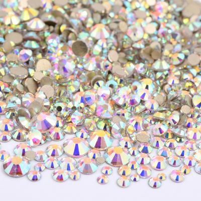 China High Quality Not Hot Fix Flatback Crystal Rhinestones Rhinestone Applique Glass ab Rhinestones For Clothing for sale