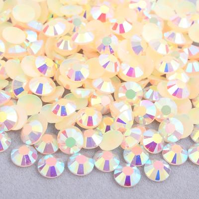 China Wholesale Loose Rhinestones Flatback Crystal Rhinestones ab Jelly Resin Rhinestones For Nail Flatback package hotfix non face decoration for sale