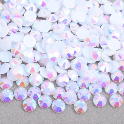 China Flatback Wholesale Bulk 6mm Rhinestone Resin Crystal Rhinestone Jelly White ab 2mm 3mm 4mm 5mm Pack for Craft Decoration for sale