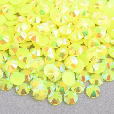 China Flatback 4 5 6mm Jelly Citrine Flat Back Fix Fake Stone ab Round Rhinestones Non-Hot Resin Stones Crystals For Dressing Accessory for sale