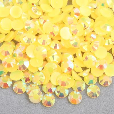 China Flatback 2 3 4 5 6mm Faux Resin Stone Jelly Orange Yellow ab Non Hotfix Crystal Stones Stickers Flat Back for Face Nail DIY Crafts for sale