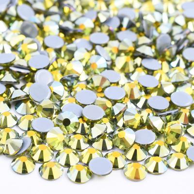 China Wholesale Olivine ab SS6 SS16 SS20 SS30 Flatback Iron On Rhinestone Hot Fix Crystal Stone Hotfix Rhinestone Appliques for sale