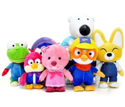 China Wholesale Pororo Animation Baby Rag Dolls Toy Korean Plush Toy Custom Anime Eco-friendly Material Soft Plush Figure Animal Toys For Kids Gift for sale