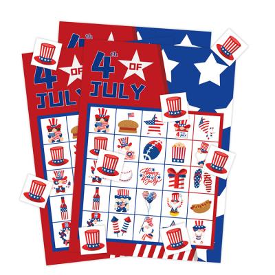 China 100% Eco-friendly Hot Selling American Faceless Dwarf Independence Day Bingo Game Party Bingo Game Supplies From Amazon for sale