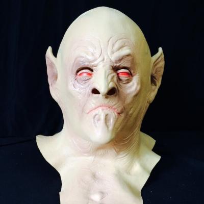 China Eco-friendly Bald Foreign Alien Party COS Tricky Latex Devil Mask Horror Old Man Neck Headgear Bar And Scary for sale