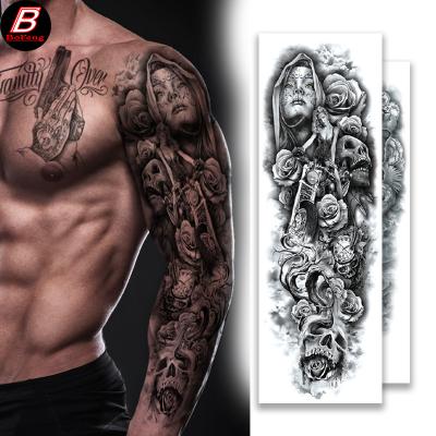 China Extended Arm Temporary Tattoo Stickers Waterproof Flower Arm Men and Women Arm Tattoo Stickers for sale