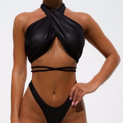 China Plus size UW0024 wholesale plus size black factory swimwear bikini swimwear for women 2019 for sale