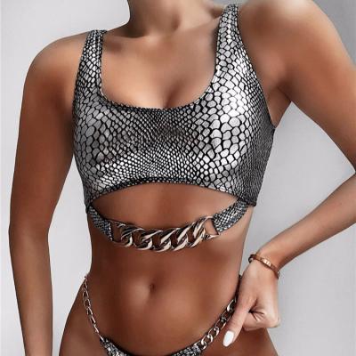 China Hot Custom Metallic Swimwear Chains Swimwear Waist Bikini Swimwear Plus Size Swimwear for sale