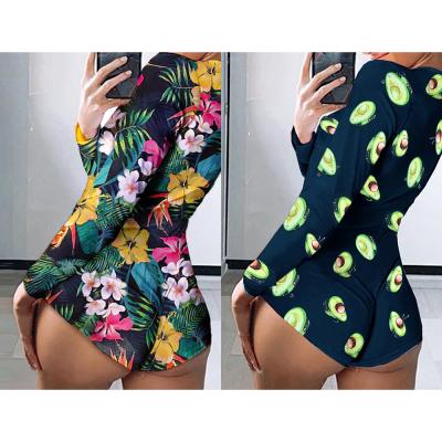 China Hot Selling QUICK DRY Dropshipping Long Sleeve Pajama Woman Winter High Quality One Piece Sleepwear for sale