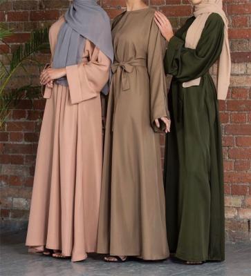 China Wholesale Simple Anti-Static Lady Prayer Evening Long Maxi Islamic Clothing Abaya Muslim Dress Dubai Women Abaya Kaftan Dress for sale