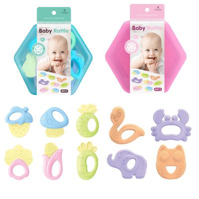 China Baby Chawable Rattle Baby Teether Toys Chewable Comfortable Soft Silicone Material for sale