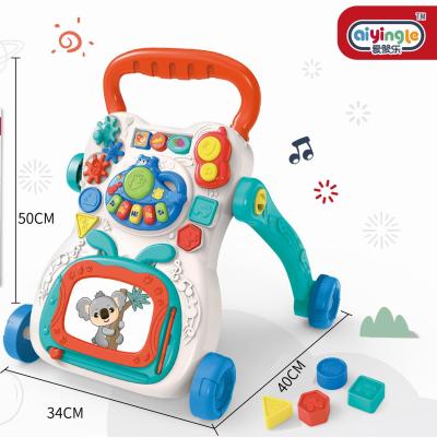 China Electric Baby Walker Multi-Functional Musical Baby Walking Toy Trolley with Magnetic Drawing Board for sale