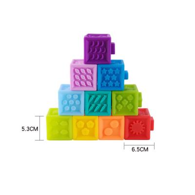 China Factory Building Safety Direct Digital Soft Rubber Blocks Baby Early Educational Toys 10 Pcs for sale