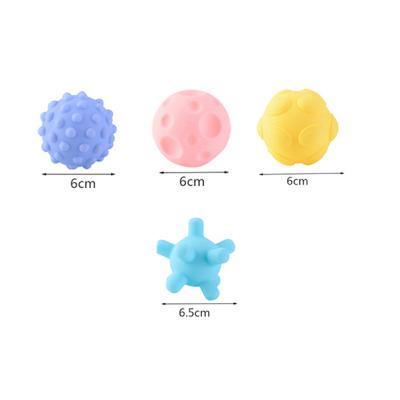 China Safety Hot Sale Soft Rubber Ball Bath Toys Hose Toy Chewable Baby Educational Toys 7PCS for sale