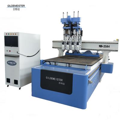 China Best Quality Wood Acrylic Acrylic Cut PVC Interlocking CNC Router Multiple Spindles 4 Key CNC Router For Wood Working for sale