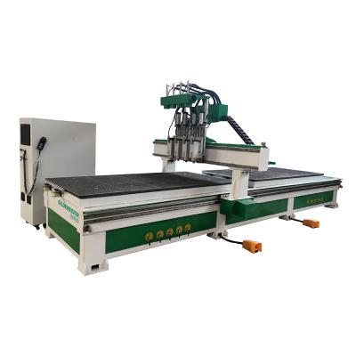 China Double Bed CNC Router Wood Working Machine For Wood Carving Two Tables CNC Router Machine For Furniture Factory for sale