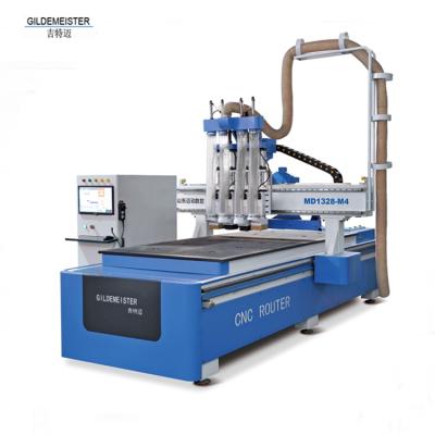 China Acrylic PVC Wood Engraving Cutting Multi Process CNC Router Machine Four Heads CNC Router Machine Four Head Penumatic Shift Change for sale