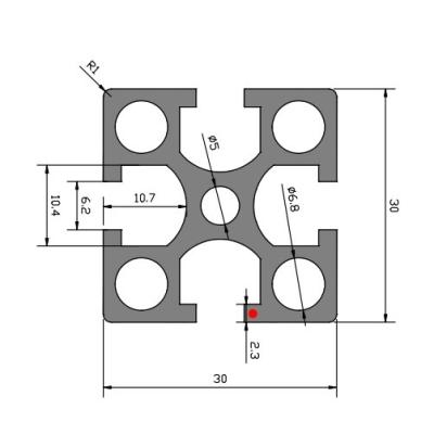 China Industrial Aluminum Profile Specialized in High Quality Aluminum Profiles Accept Custom Alloy Extrusions Aluminum Profile 30*30G Manufacturer for sale