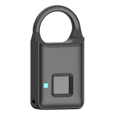 China Small USB Security Fingerprint Padlock Keyless Smart Lock L32*W12*H64mm Charging Waterproof Zinc Alloy Material for sale