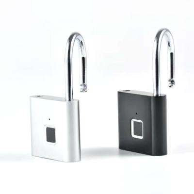 China Support USB Charger Lock Waterproof Keyless Smart Fingerprint Padlock For Door L46*W13*H76mm for sale