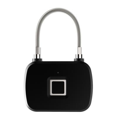 China Keyless Security One Way To Unlock Smart Fingerprint Padlock For Luggage And Bag L48*W16*H74mm for sale