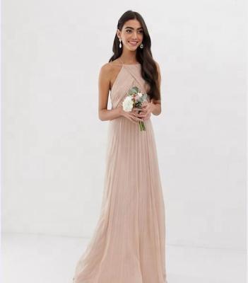 China Custom Made Elegant Apron Anti-static Maxi Dress With Ruched Bodice Bridesmaid Dress Even From HONGYUAN for sale