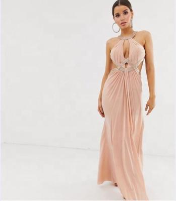 China HONGYUAN Anti-Static Unique Backless Prom Dress For Women Exclusive Embellished Maxi Dress for sale