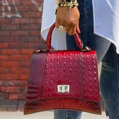 China 2021 Luxury High Quality Women's Bag Single Shoulder Slope Popular Crocodile Tote Bag for sale