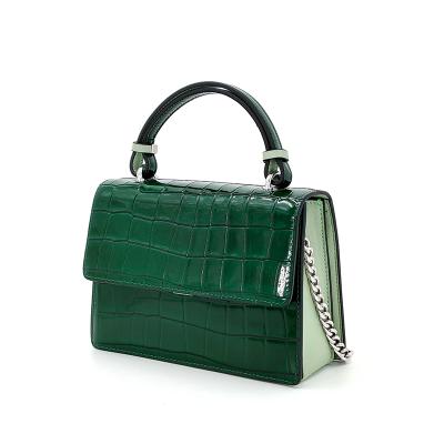 China Genuine England style / office / fashion original design luxury crocodile leather purses ladies dark green handbags for sale