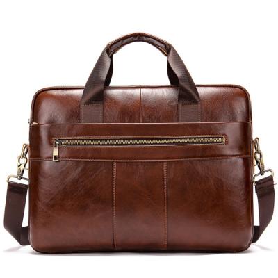 China Luxury and fashion leather bag men laptop bag genuine leather computer bag for document for sale