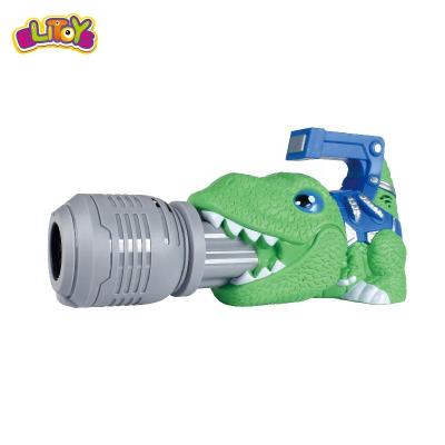 China 2022 Plastic Big Dinosaur Electric Bubble Gun Toy With Light And Music for sale