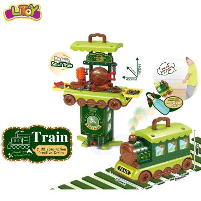 China 2020 Plastic Pretend Play Toys Set Electrical Disassembly And Assembly 2 In 1 Train Toy Plastic Toy Tool Kit for sale